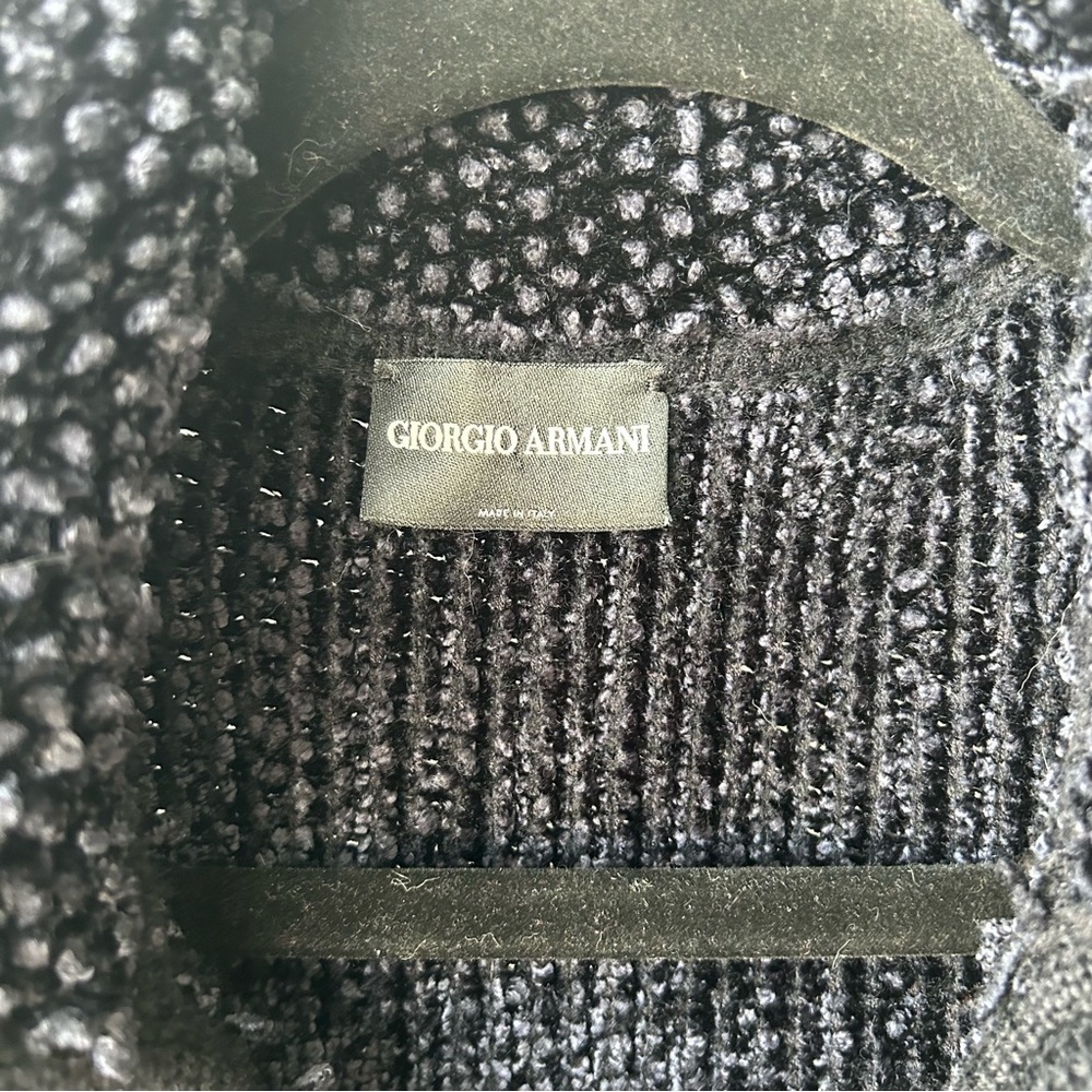 Giorgio Armani Black Textured Cardigan - Picture 6 of 7